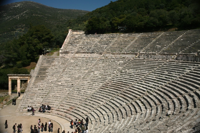 Epidavros - Side view of the two-tier theatre